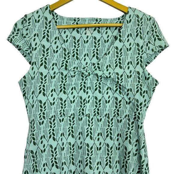 Toad & Co Rosemarie Dress Size S Organic Cotton Blend Cap Sleeve V-Neck Green - Picture 3 of 10